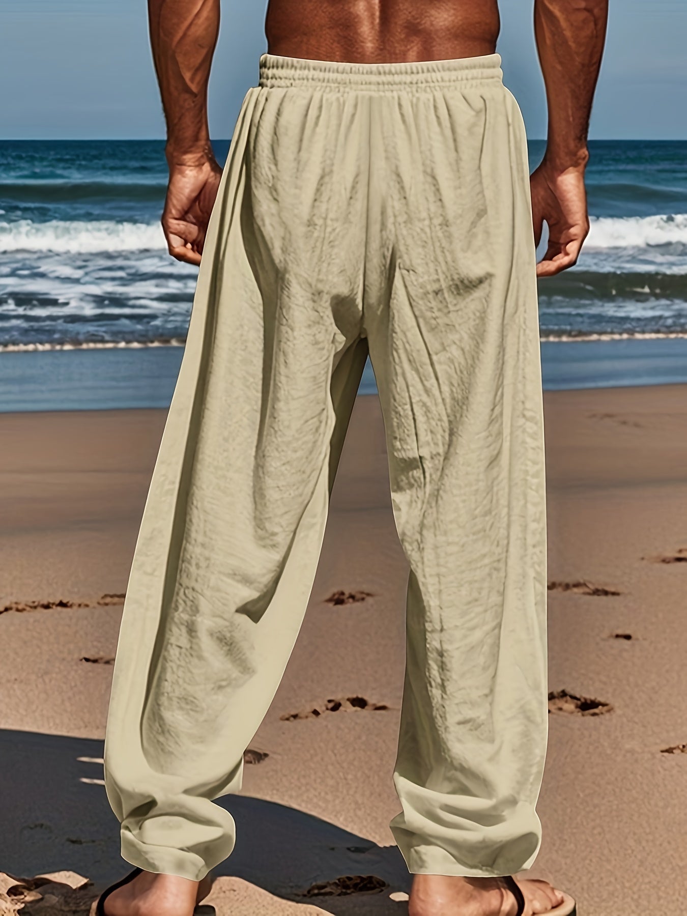 Daan | Solid Color Casual Cotton-Linen Trousers