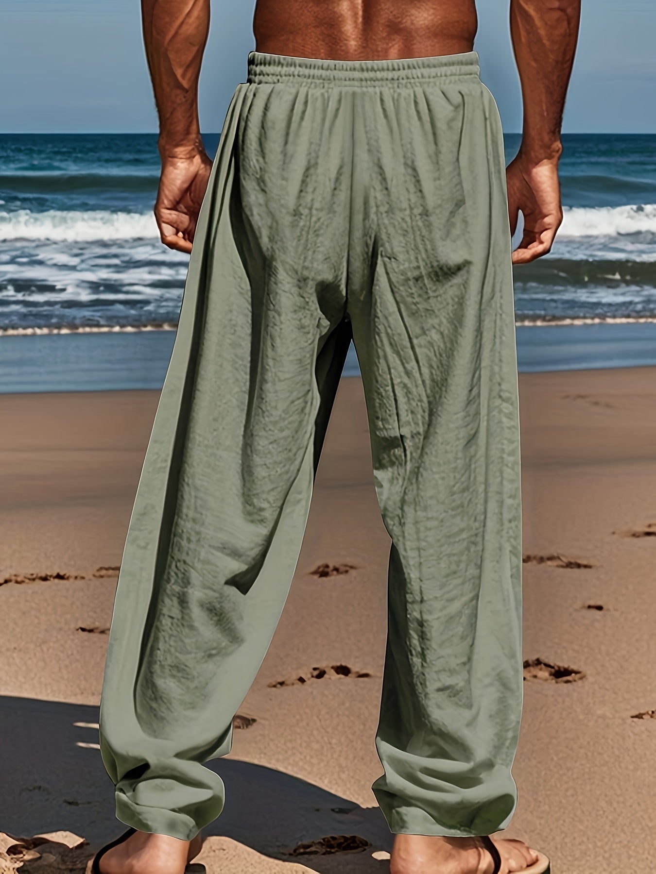 Daan | Solid Color Casual Cotton-Linen Trousers