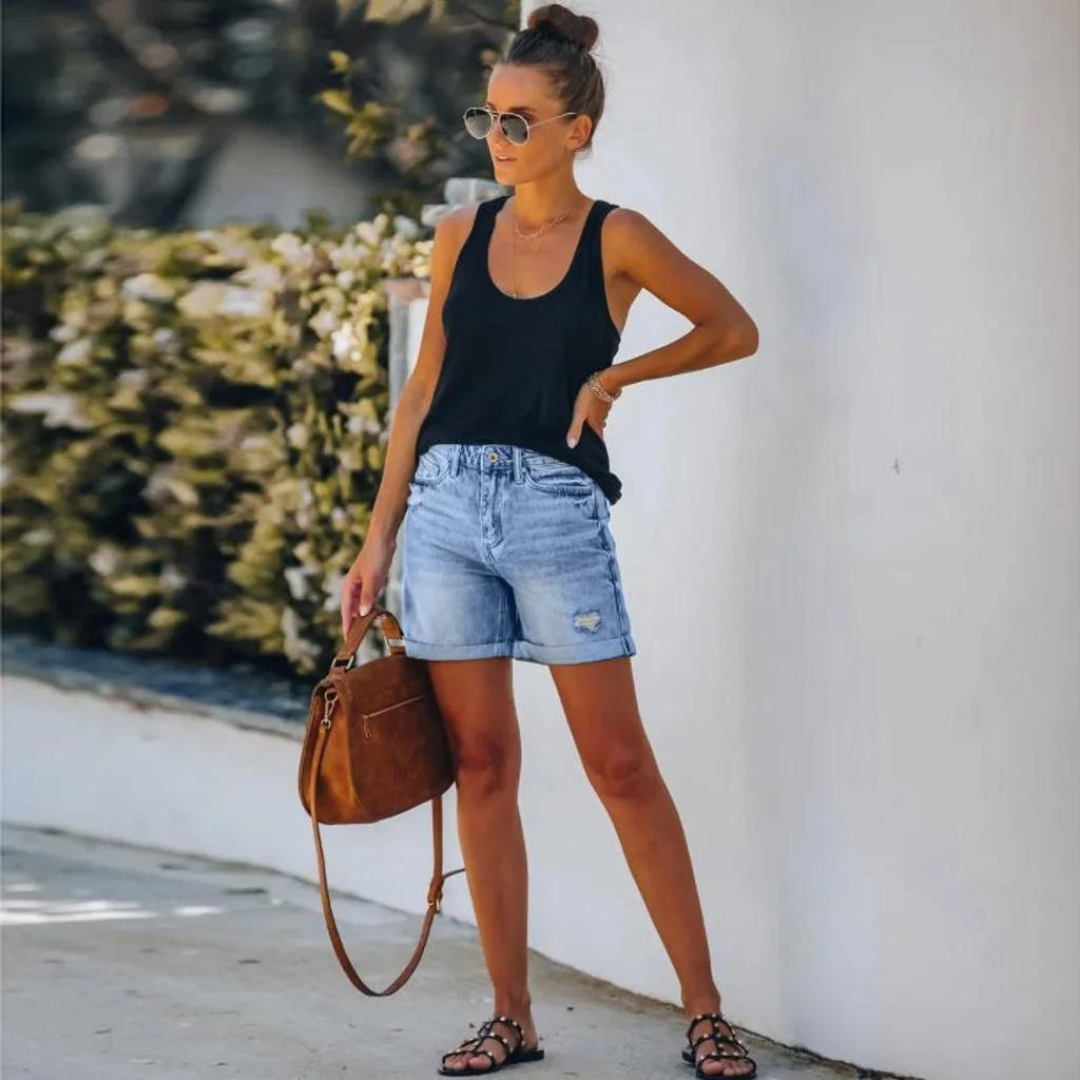 CLAIRE - Women's Flexible Denim Shorts