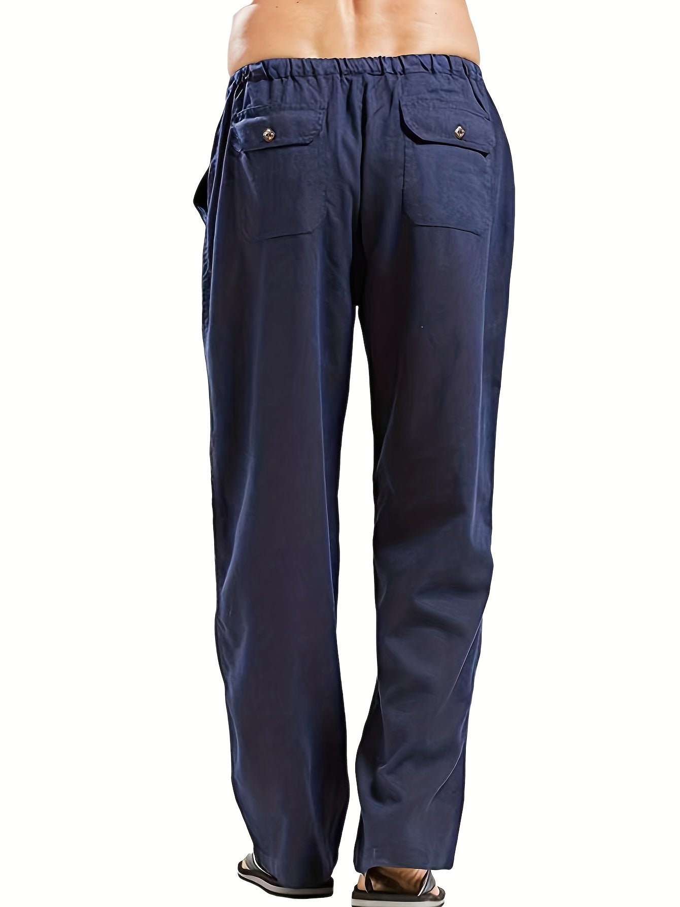 Felix | Men's Loose-Fit Trousers in Cotton-Linen Blend with Elastic Waistband