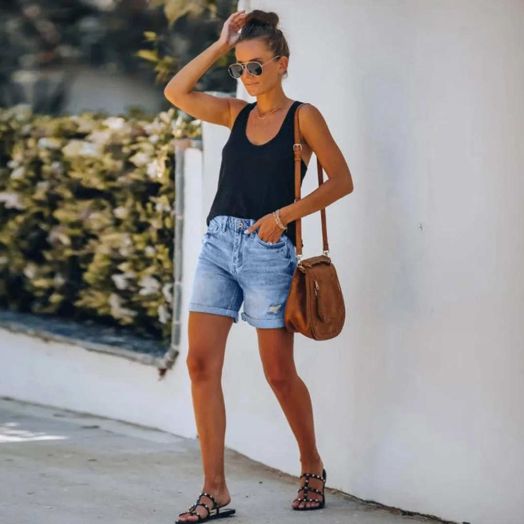 CLAIRE - Women's Flexible Denim Shorts
