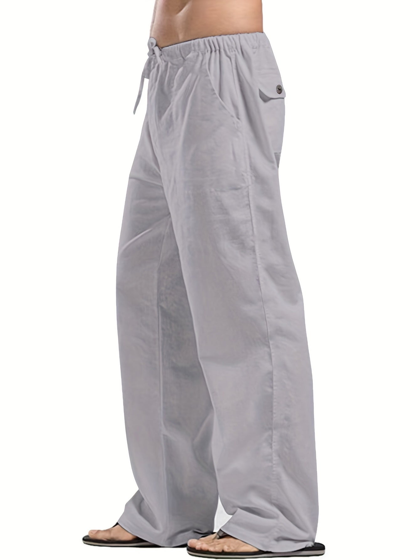 Felix | Men's Loose-Fit Trousers in Cotton-Linen Blend with Elastic Waistband