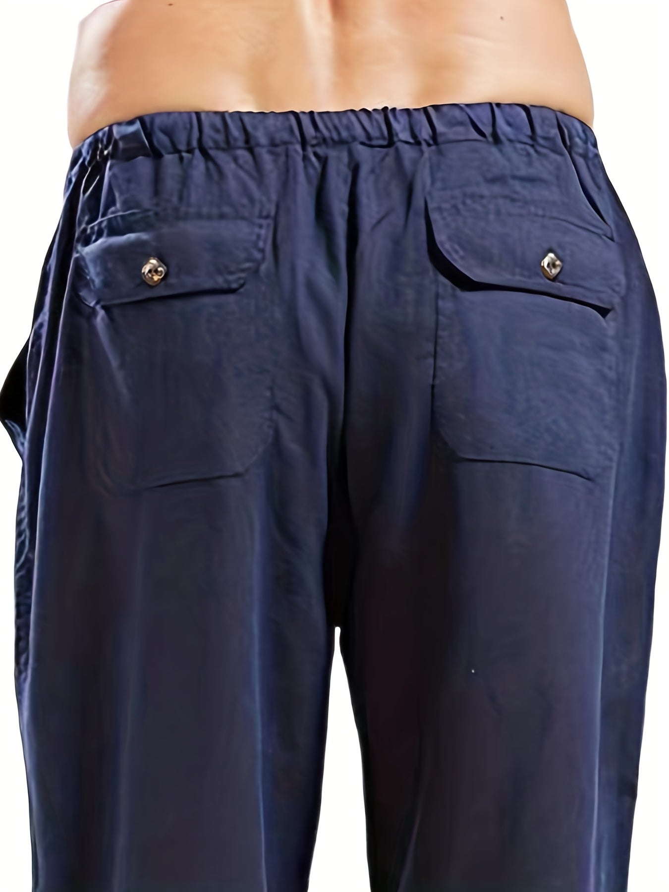 Felix | Men's Loose-Fit Trousers in Cotton-Linen Blend with Elastic Waistband
