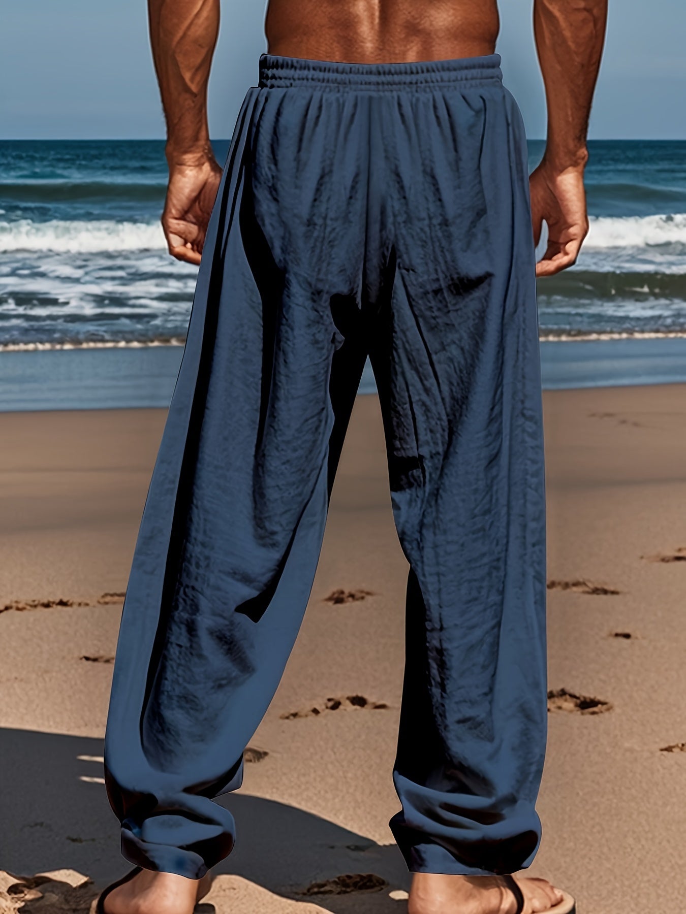 Daan | Solid Color Casual Cotton-Linen Trousers