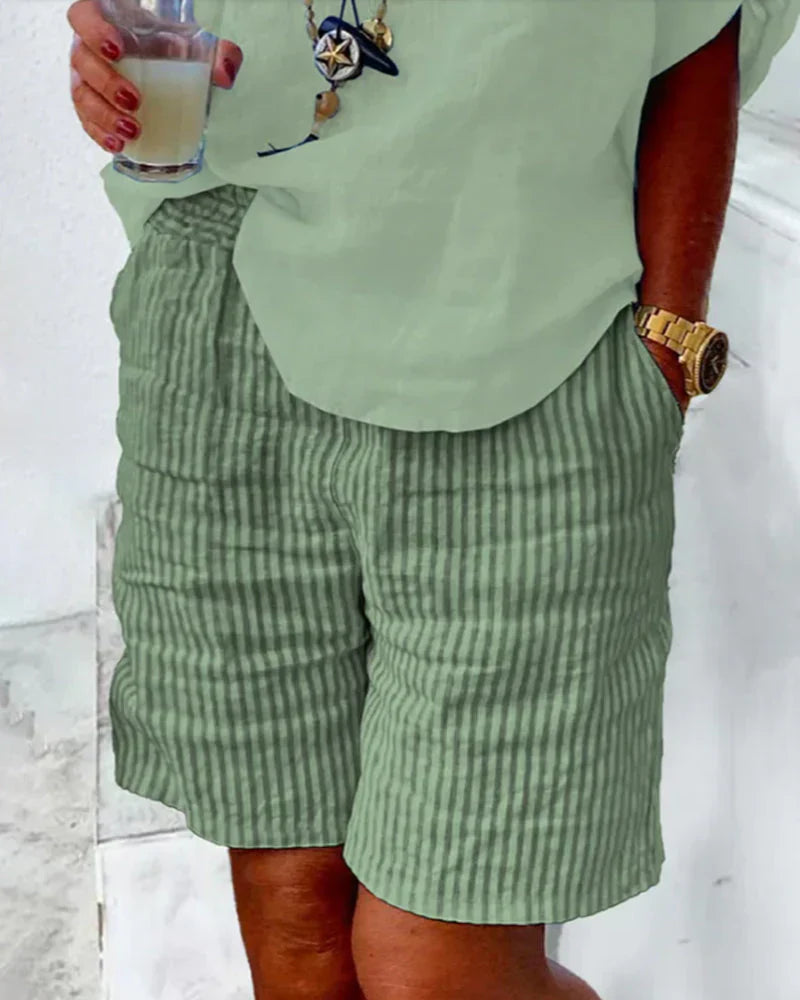 LARA - Cotton Striped Women Shorts