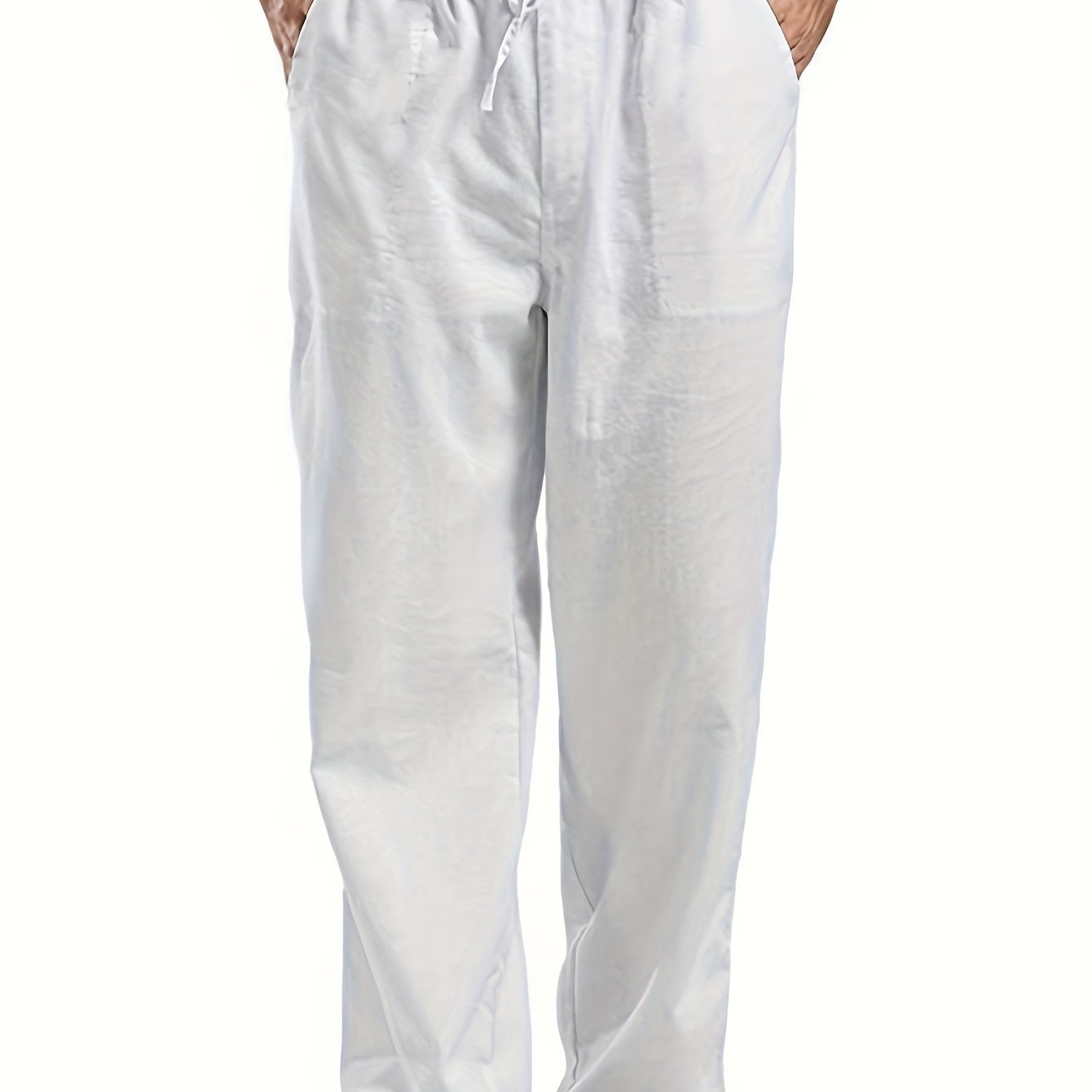 Felix | Men's Loose-Fit Trousers in Cotton-Linen Blend with Elastic Waistband
