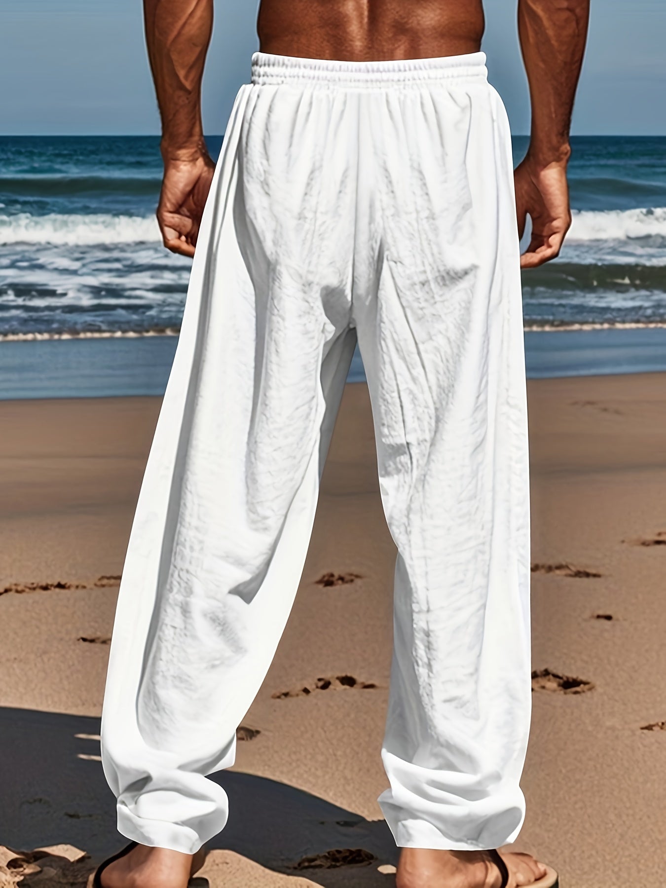 Daan | Solid Color Casual Cotton-Linen Trousers