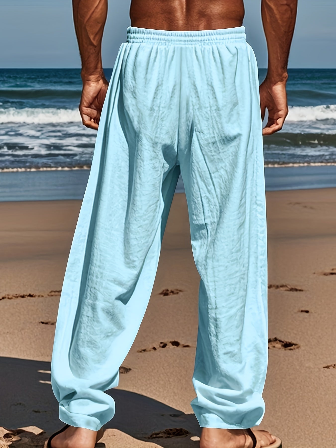 Daan | Solid Color Casual Cotton-Linen Trousers