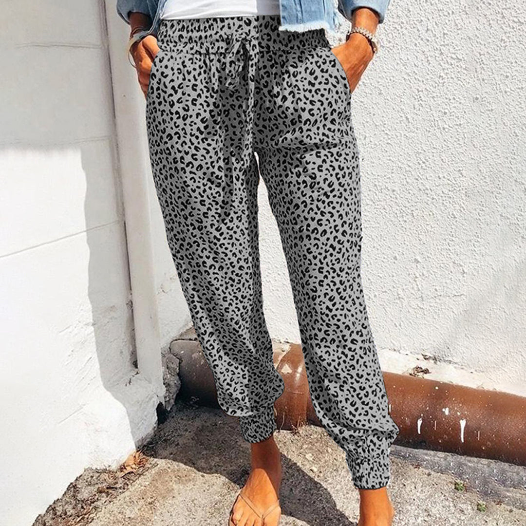 FIONA - Leopard Print Summer Trousers