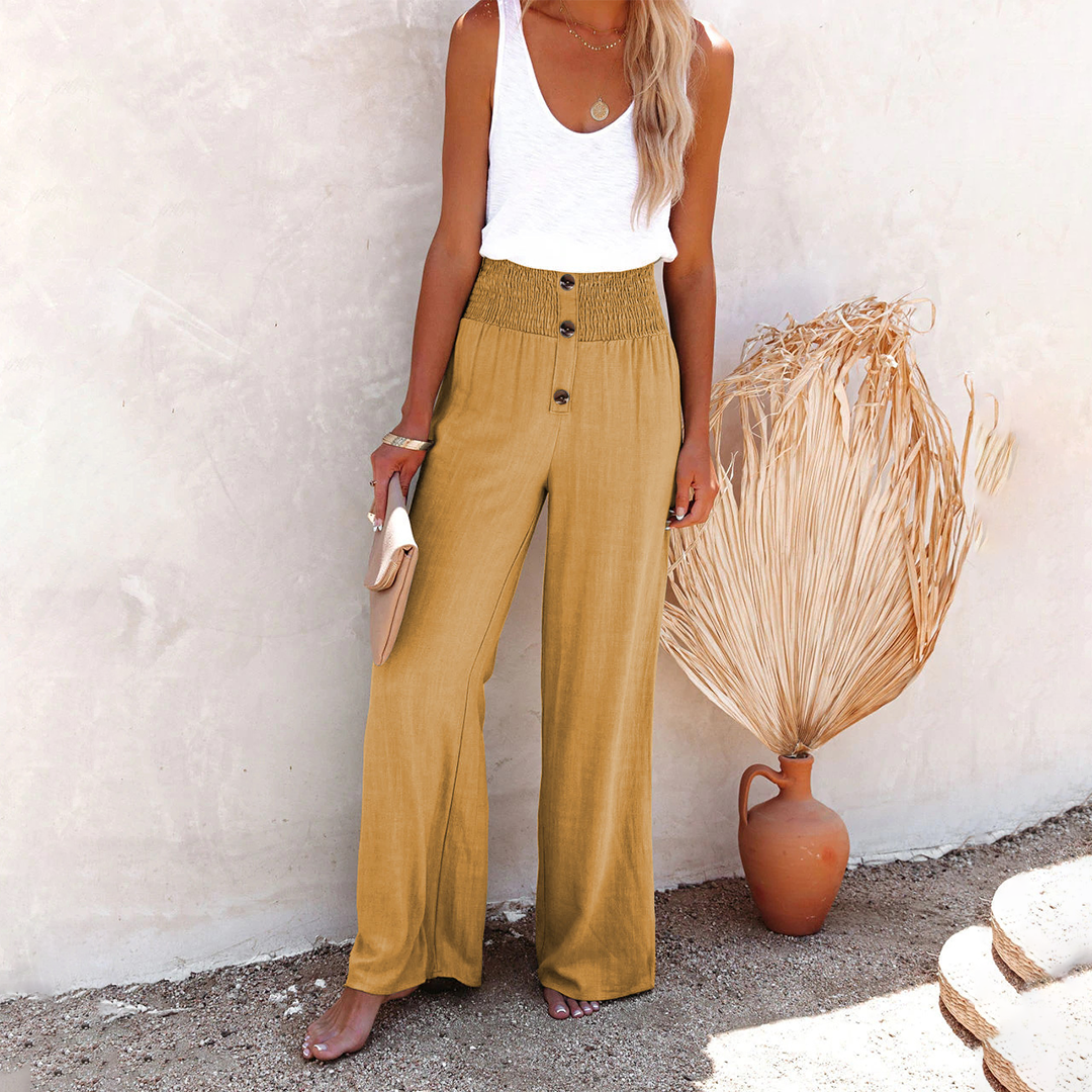 HILLA - Loose-Fit High-Waisted Summer Trousers