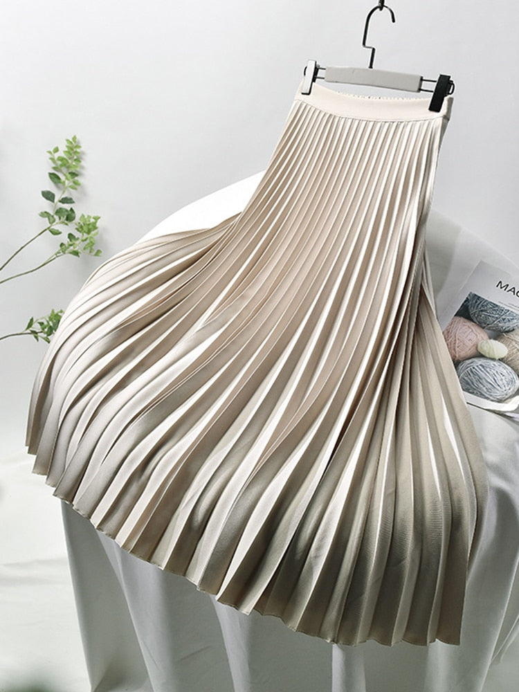 AMY - Chic High-Waisted Pleated Skirt