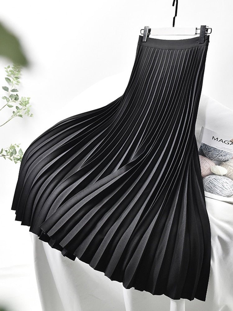 AMY - Chic High-Waisted Pleated Skirt