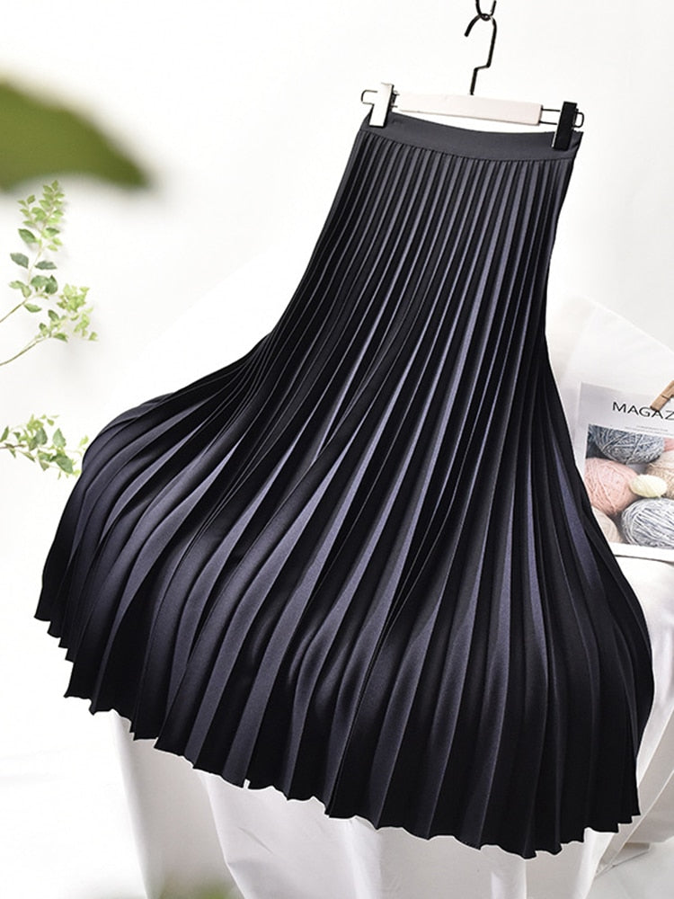AMY - Chic High-Waisted Pleated Skirt