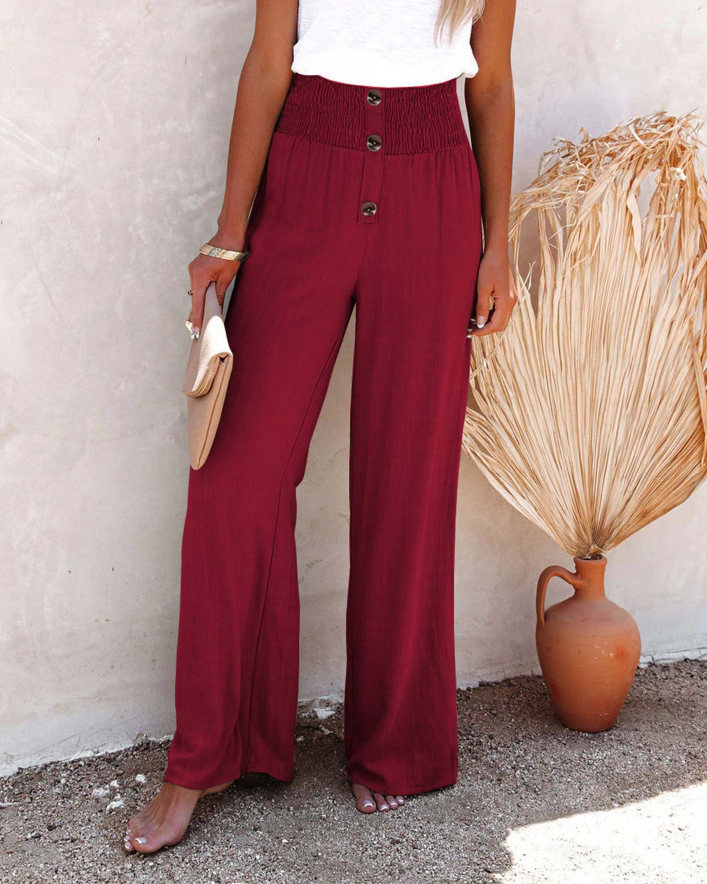 ANNA | Women's High-Waisted Summer Trousers