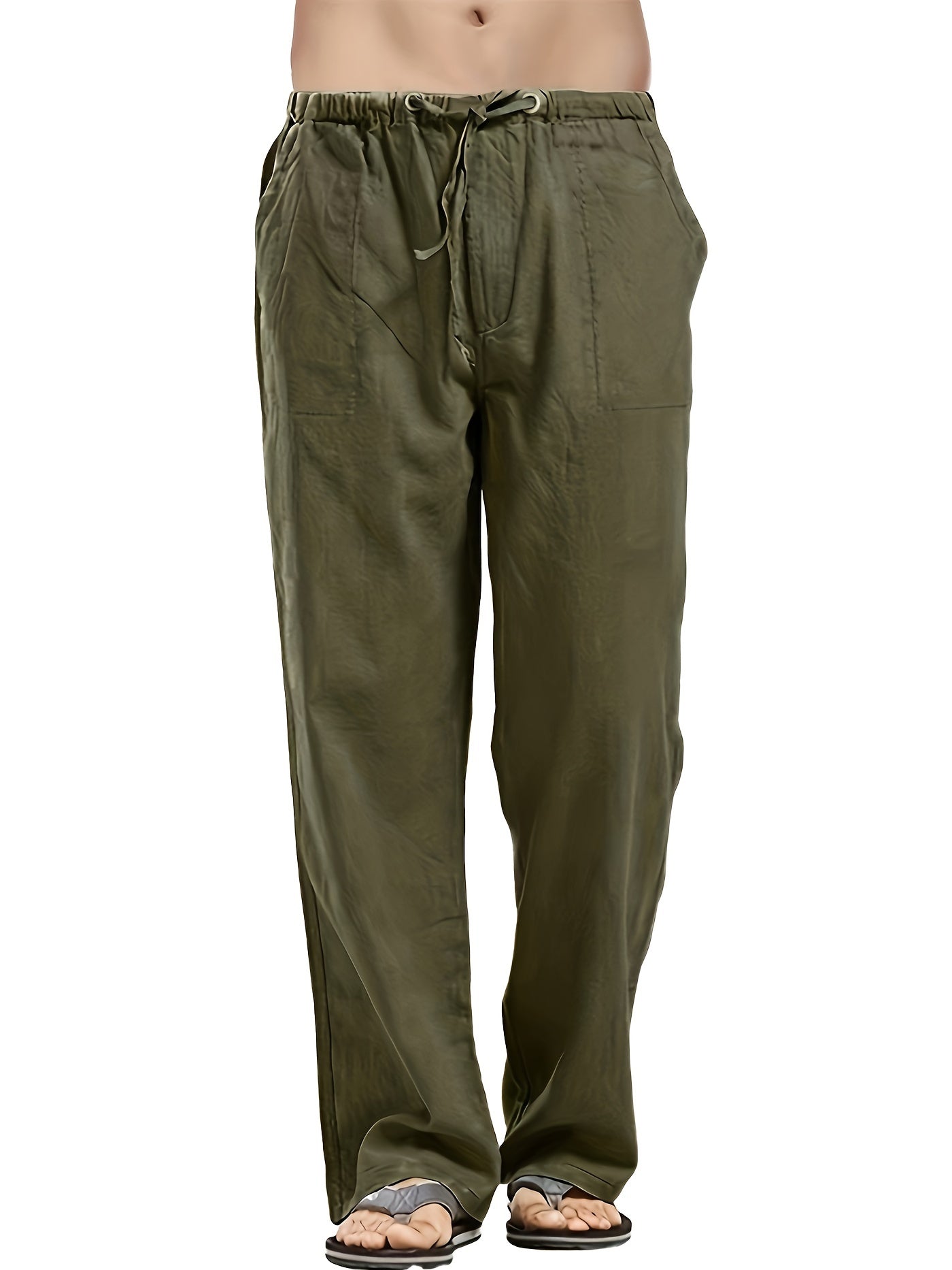Felix | Men's Loose-Fit Trousers in Cotton-Linen Blend with Elastic Waistband