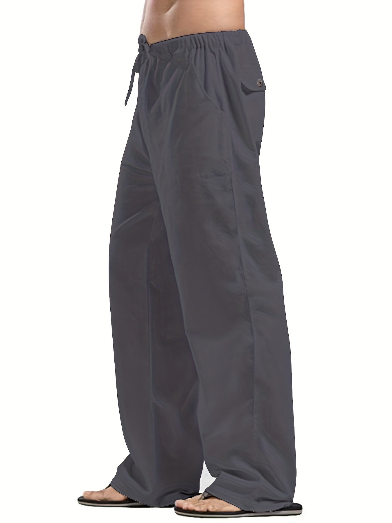Felix | Men's Loose-Fit Trousers in Cotton-Linen Blend with Elastic Waistband