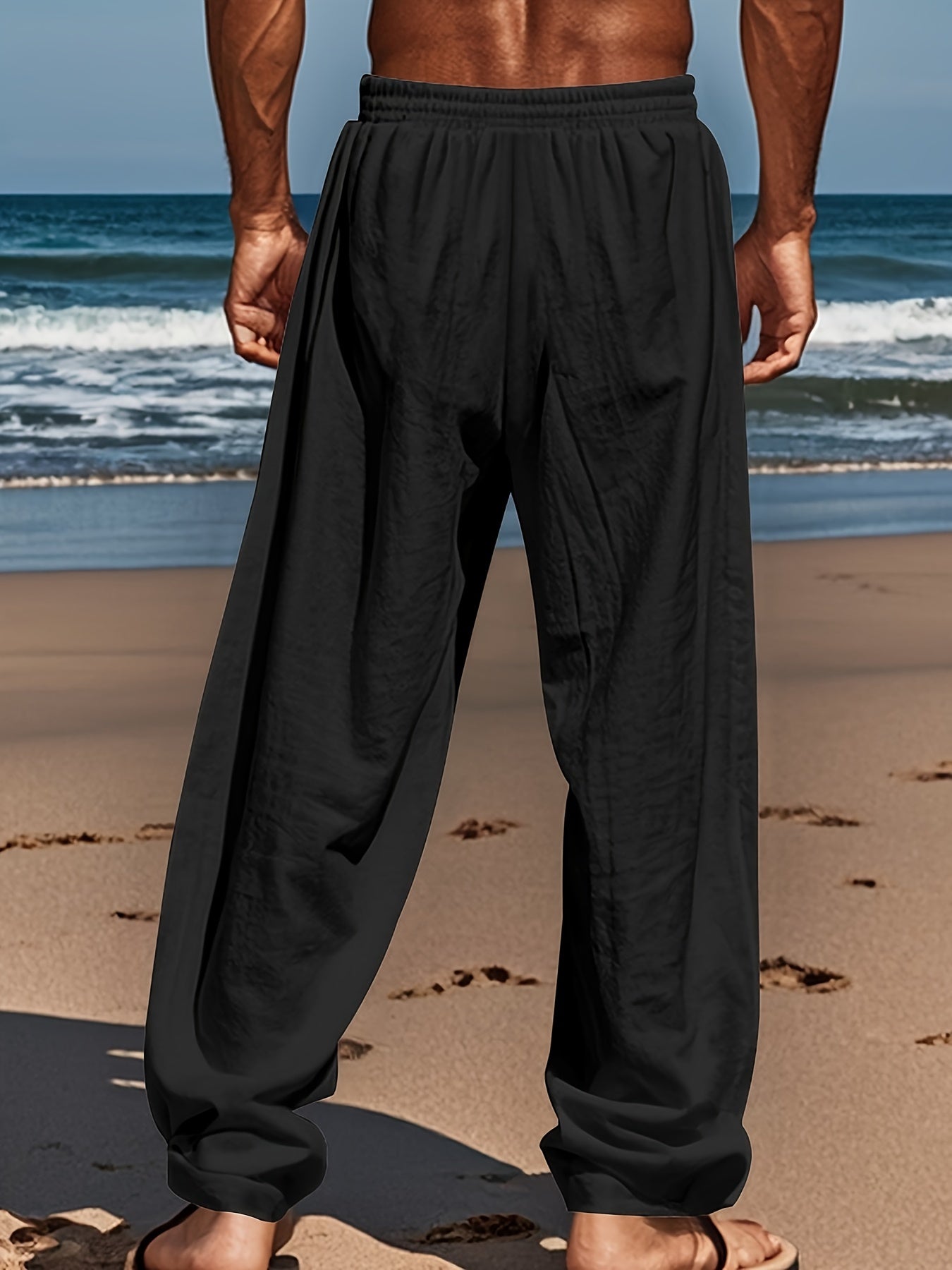 Daan | Solid Color Casual Cotton-Linen Trousers