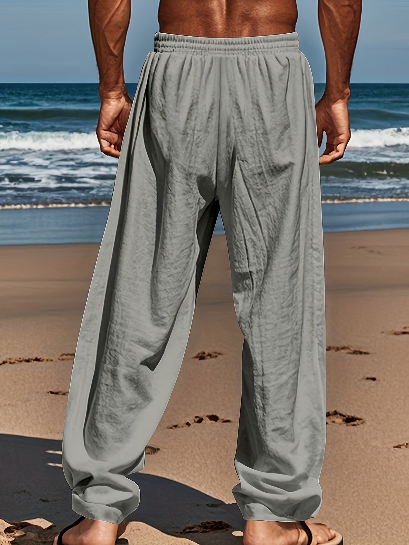 Daan | Solid Color Casual Cotton-Linen Trousers