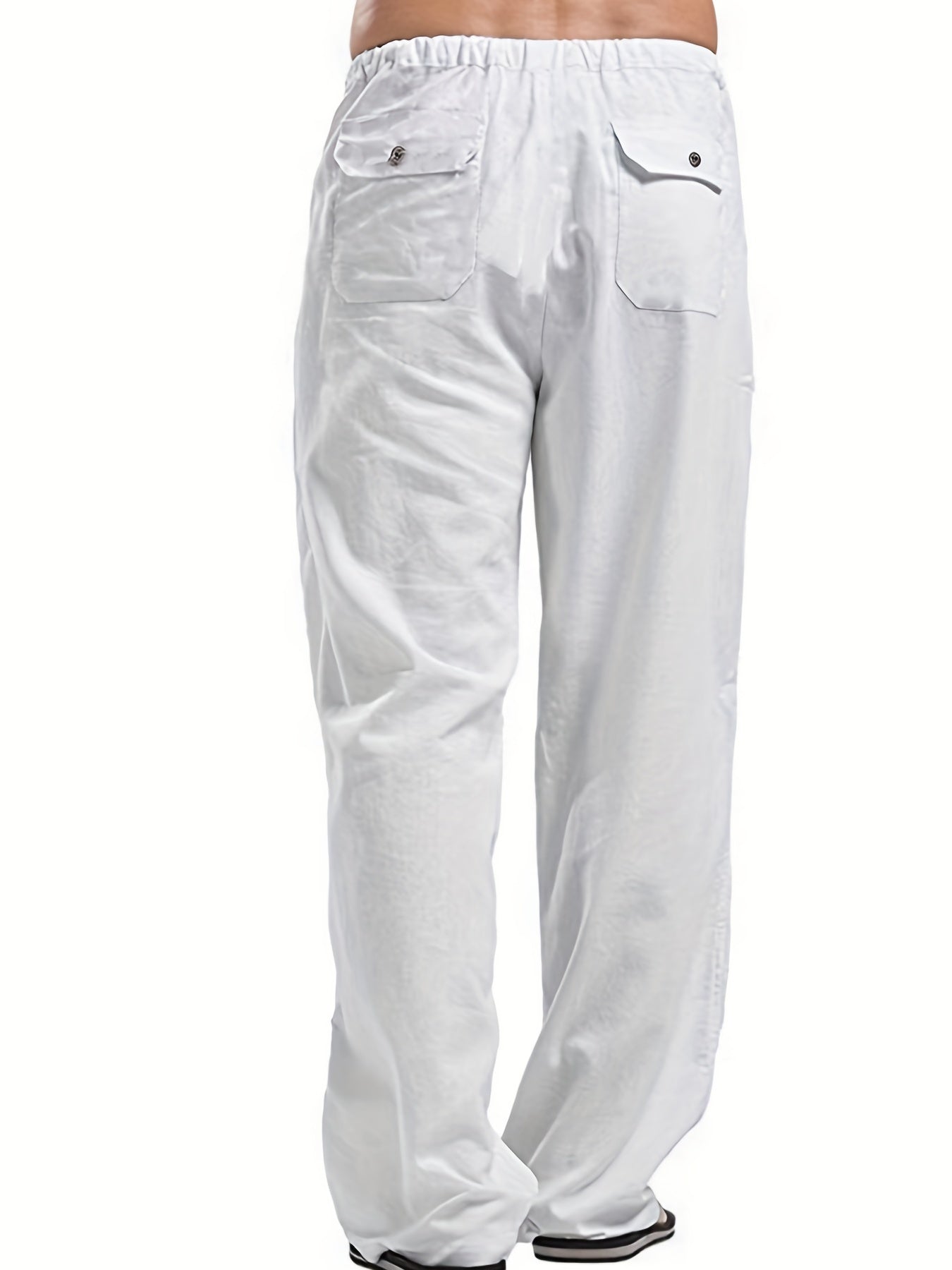 Felix | Men's Loose-Fit Trousers in Cotton-Linen Blend with Elastic Waistband