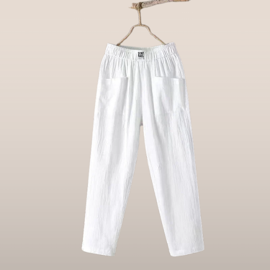 Casual Straight-Fit Trousers with Elastic Waistband