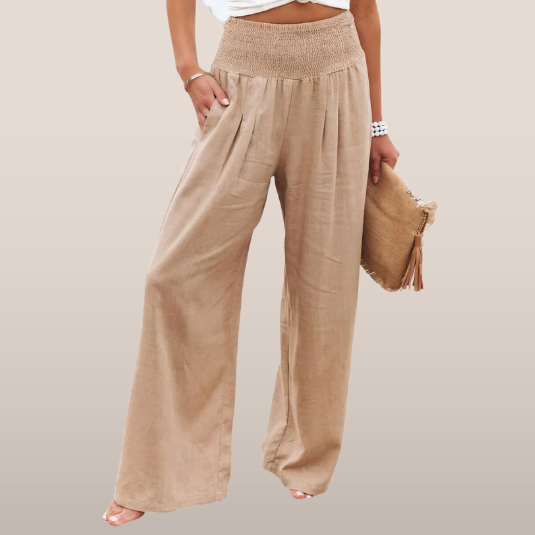 Elin – Linen Wide Leg Trousers