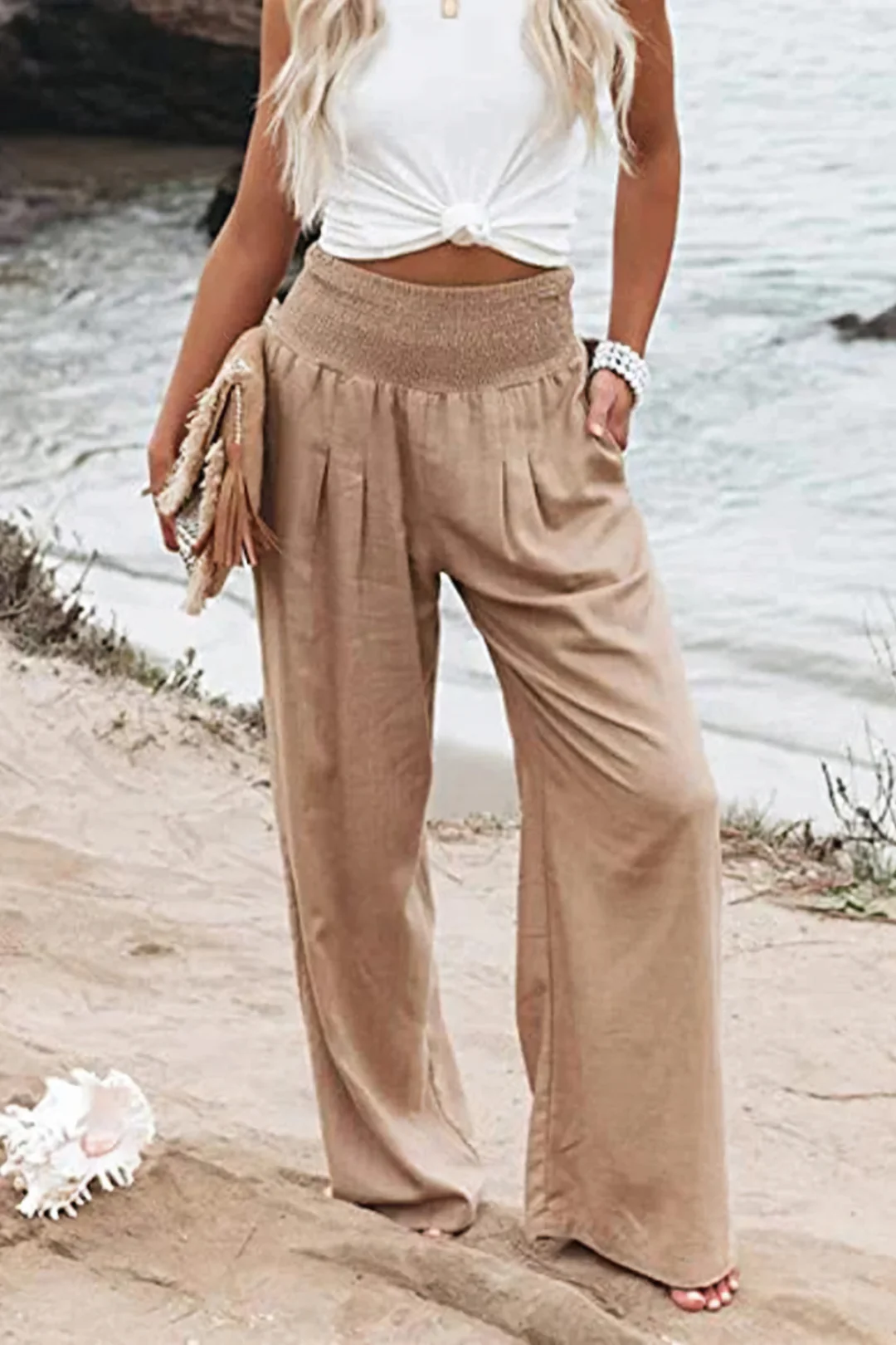 Elin – Linen Wide Leg Trousers
