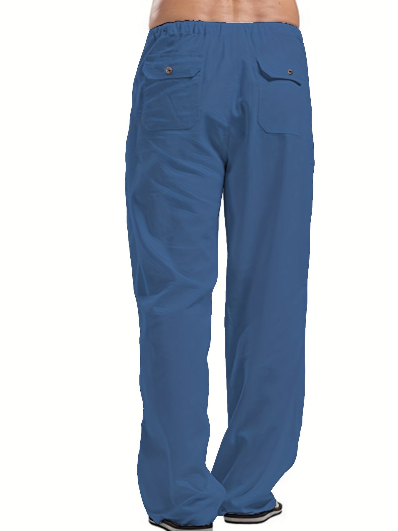 Felix | Men's Loose-Fit Trousers in Cotton-Linen Blend with Elastic Waistband