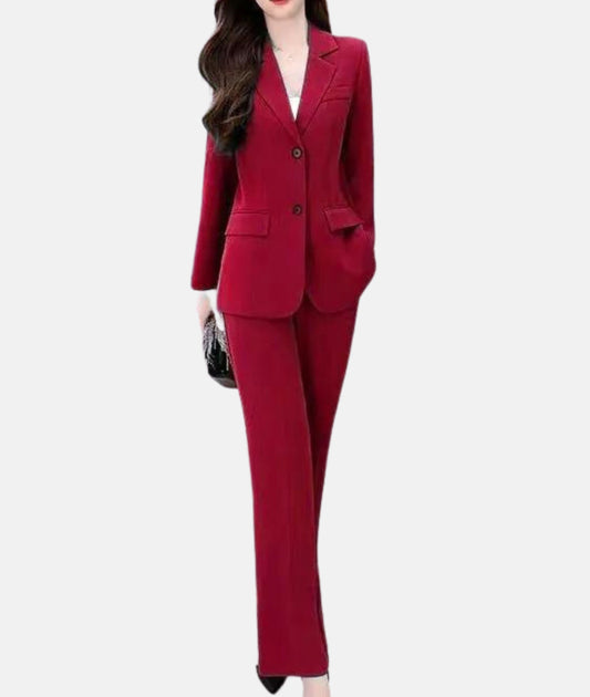 HAILY | Chic Tailored Trouser Suit with Structured Blazer