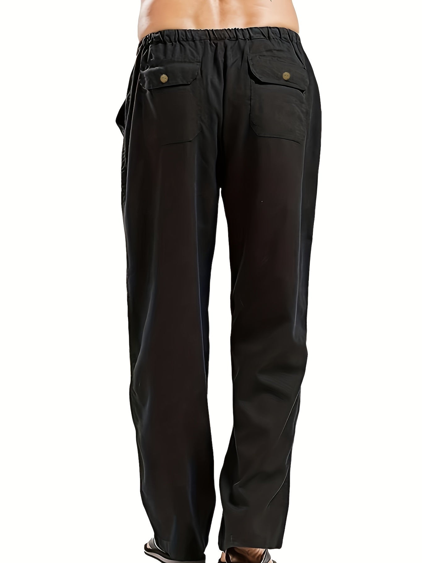Felix | Men's Loose-Fit Trousers in Cotton-Linen Blend with Elastic Waistband