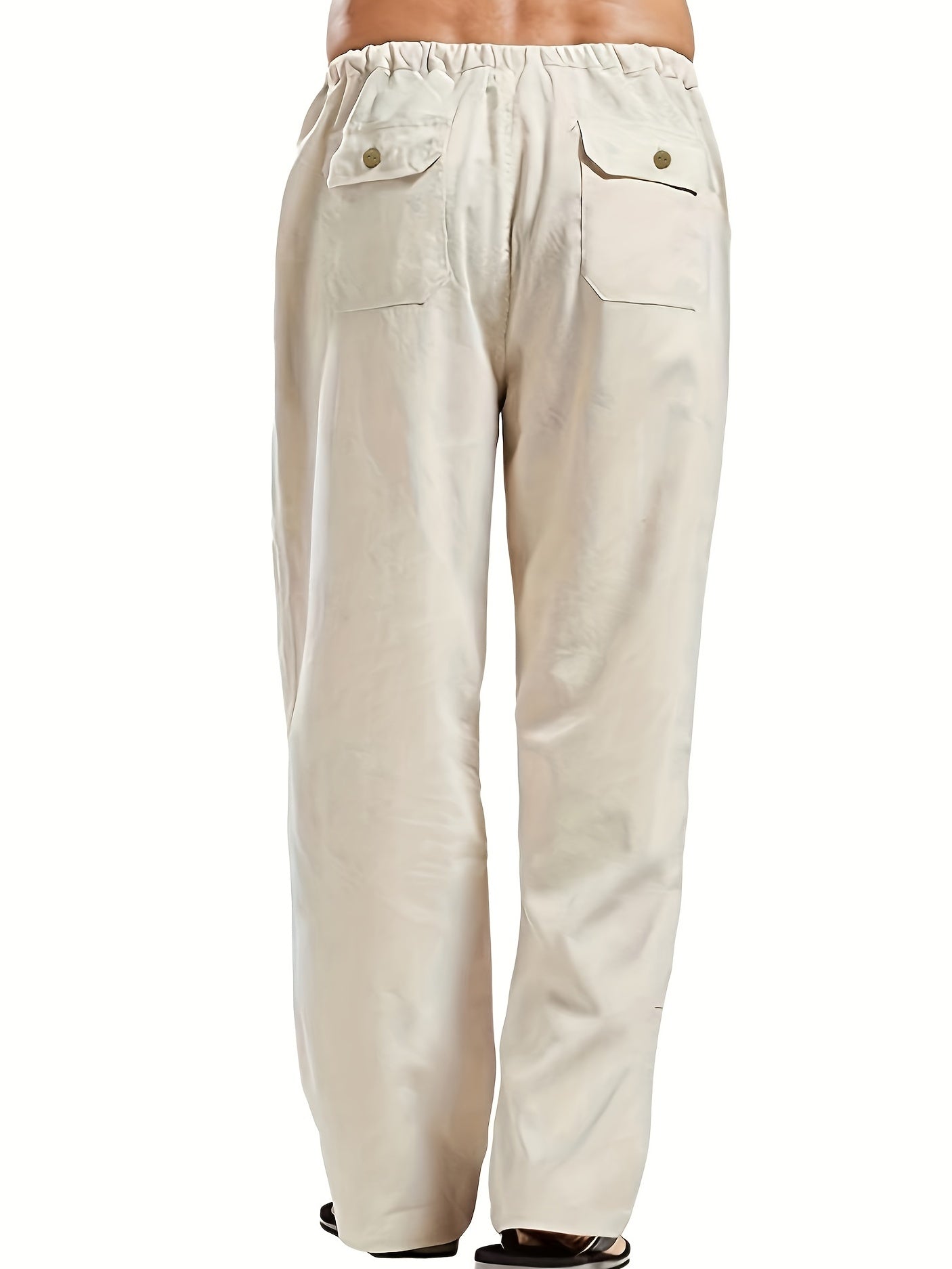 Felix | Men's Loose-Fit Trousers in Cotton-Linen Blend with Elastic Waistband