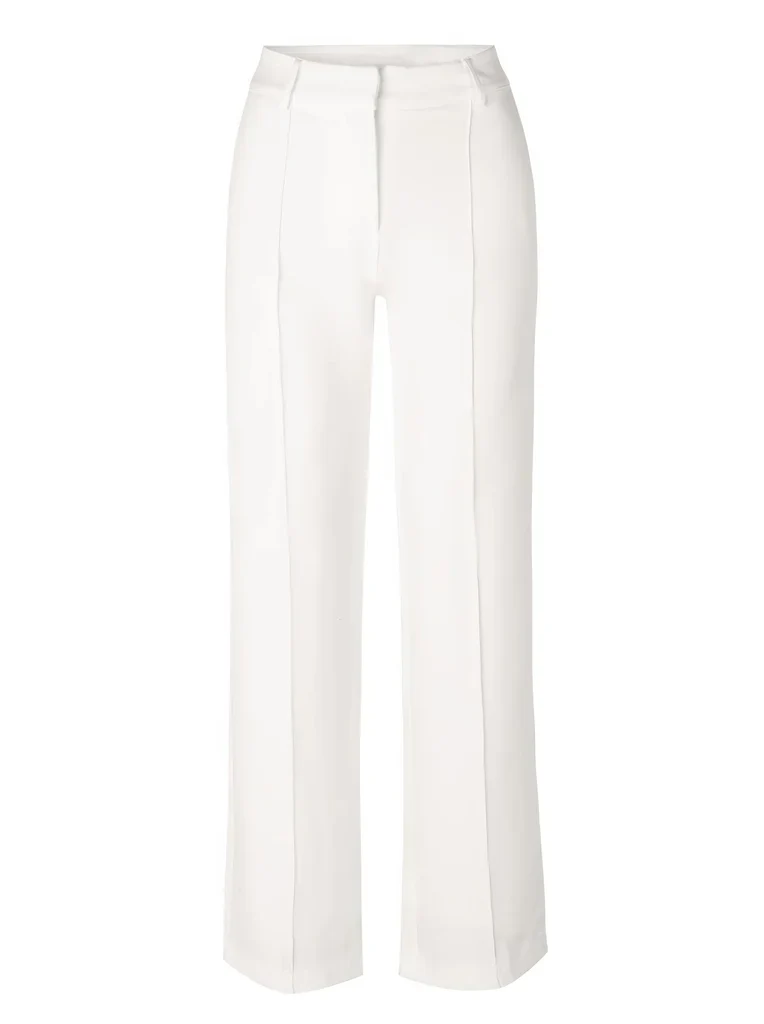 High-Waisted Flared Stretch Trousers for Women with Seam Detail
