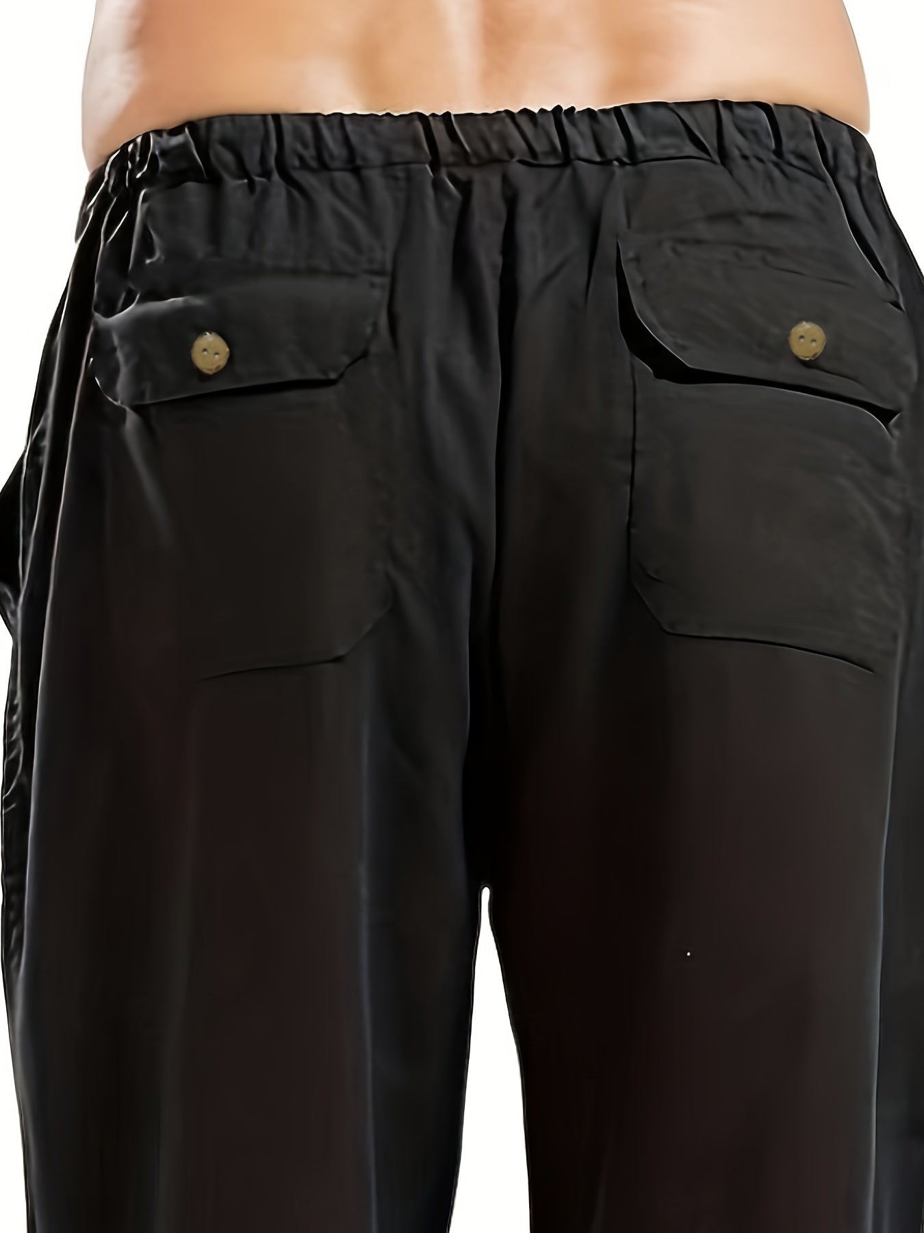 Felix | Men's Loose-Fit Trousers in Cotton-Linen Blend with Elastic Waistband