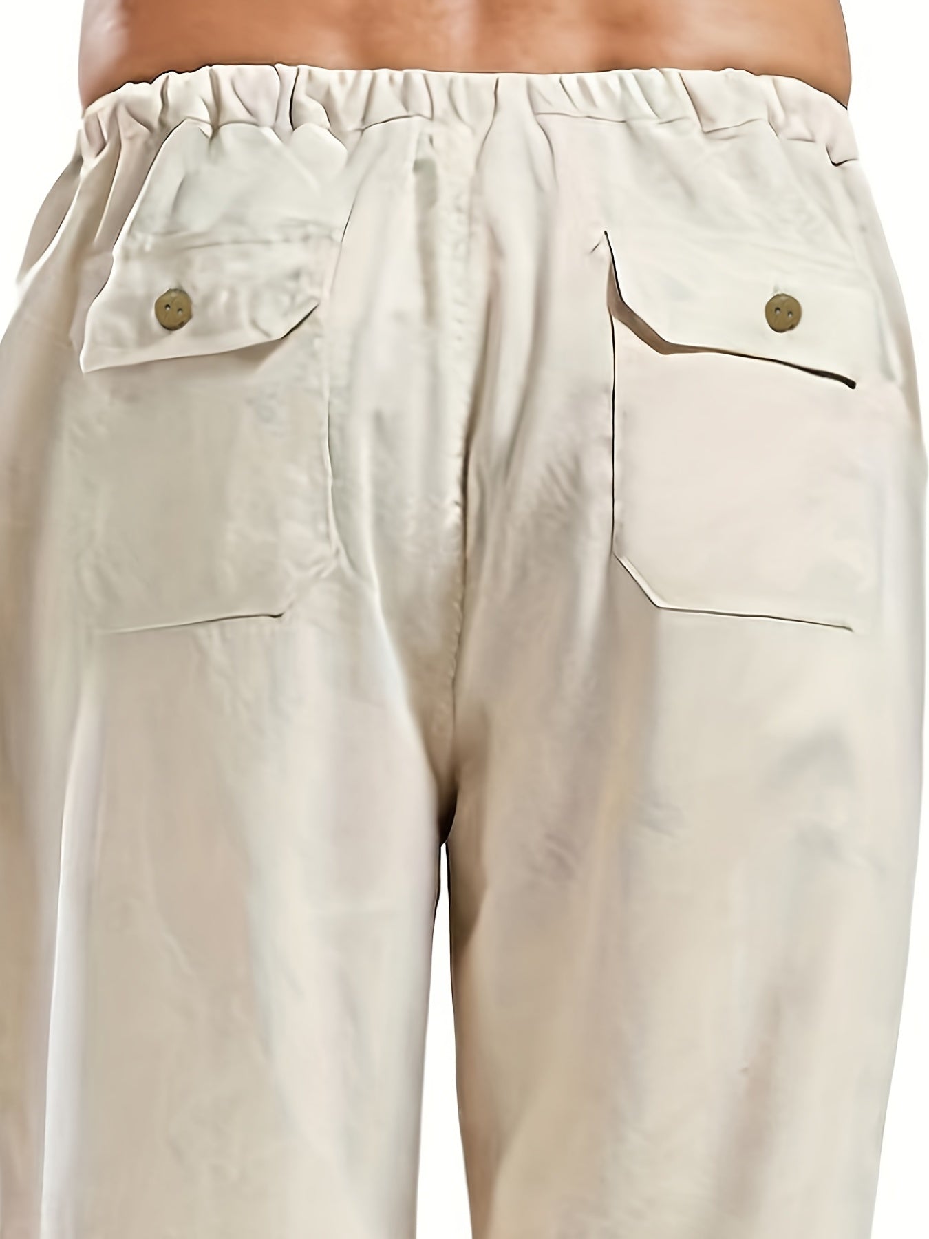 Felix | Men's Loose-Fit Trousers in Cotton-Linen Blend with Elastic Waistband