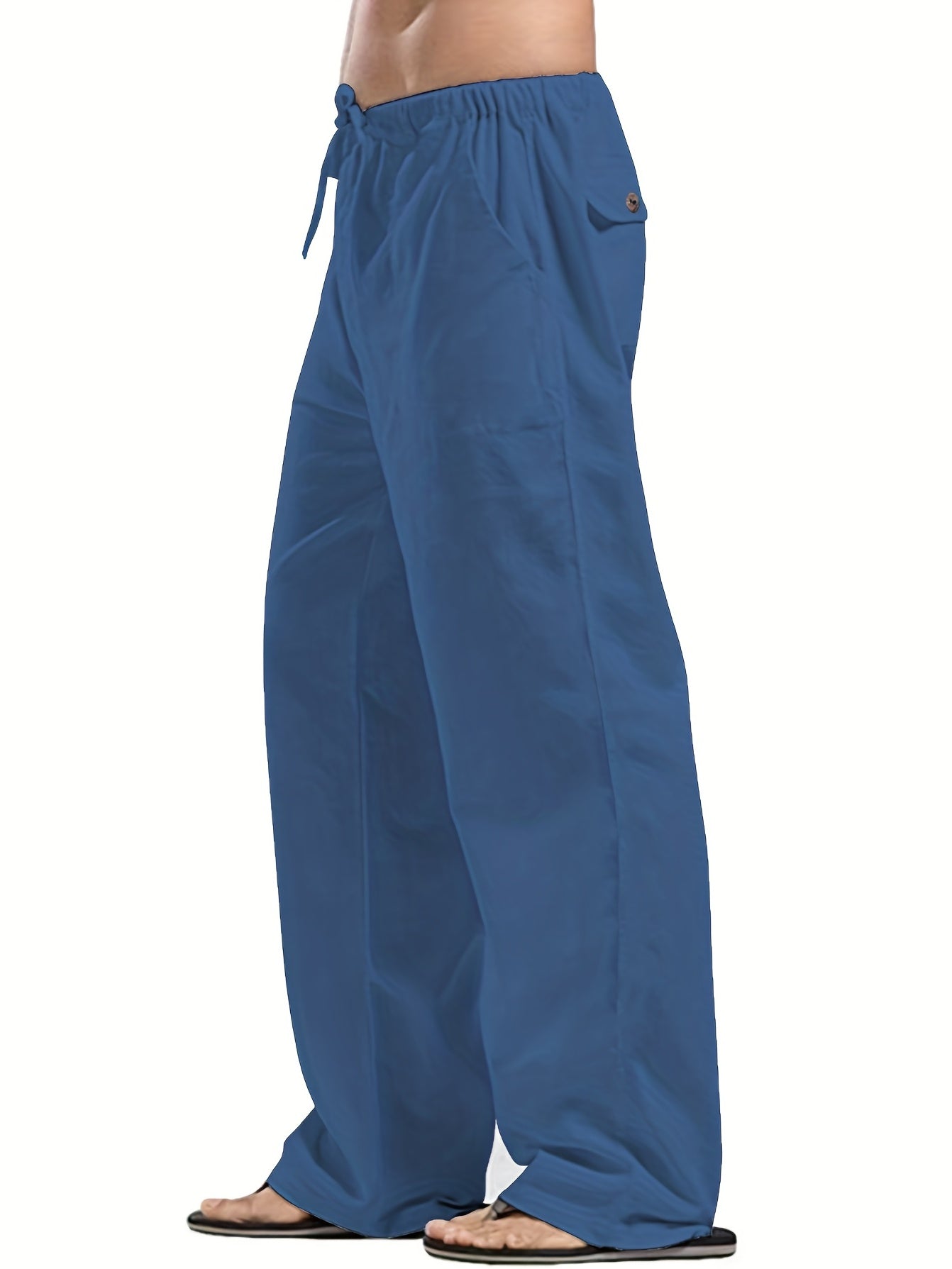 Felix | Men's Loose-Fit Trousers in Cotton-Linen Blend with Elastic Waistband