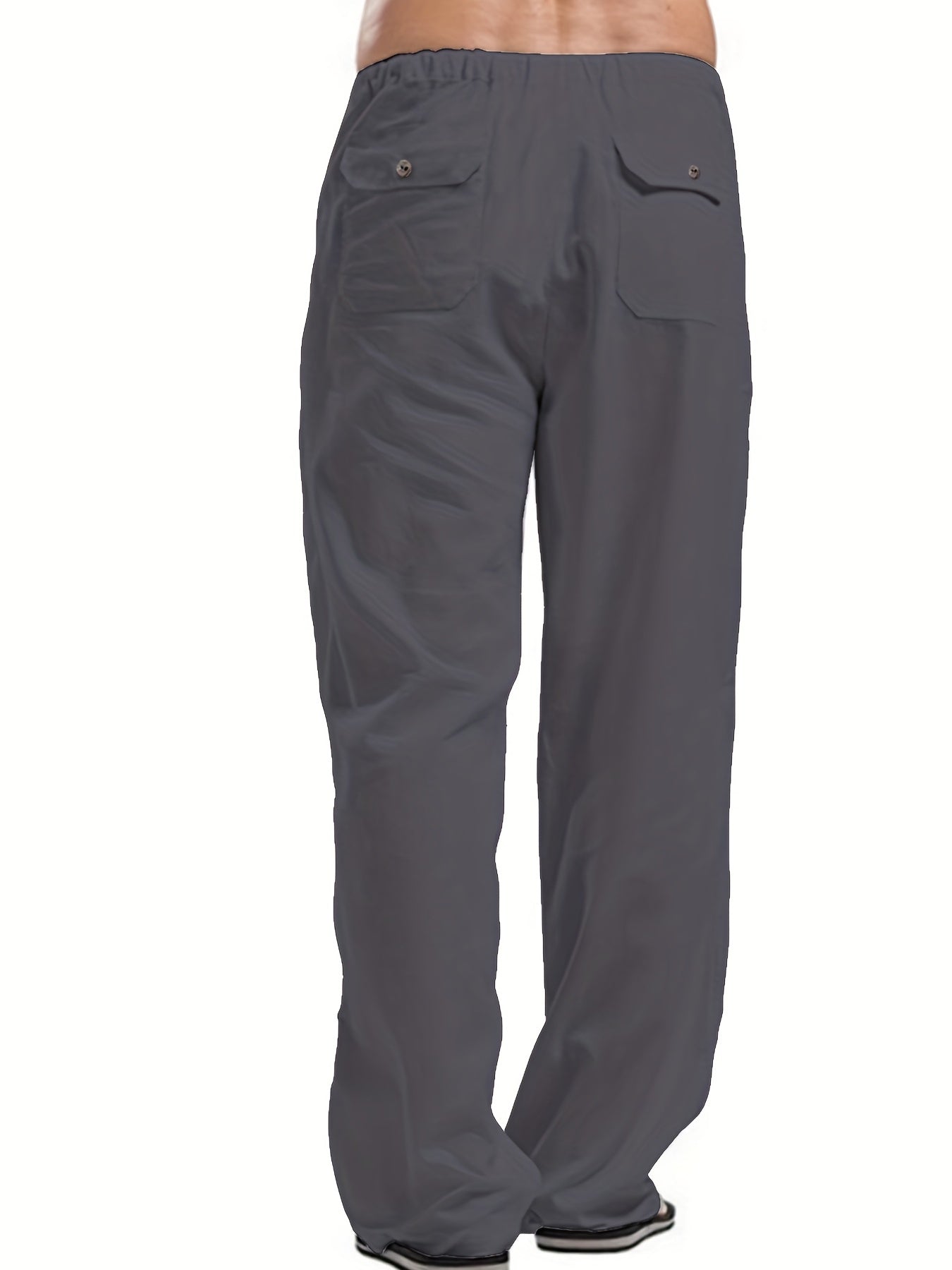 Felix | Men's Loose-Fit Trousers in Cotton-Linen Blend with Elastic Waistband