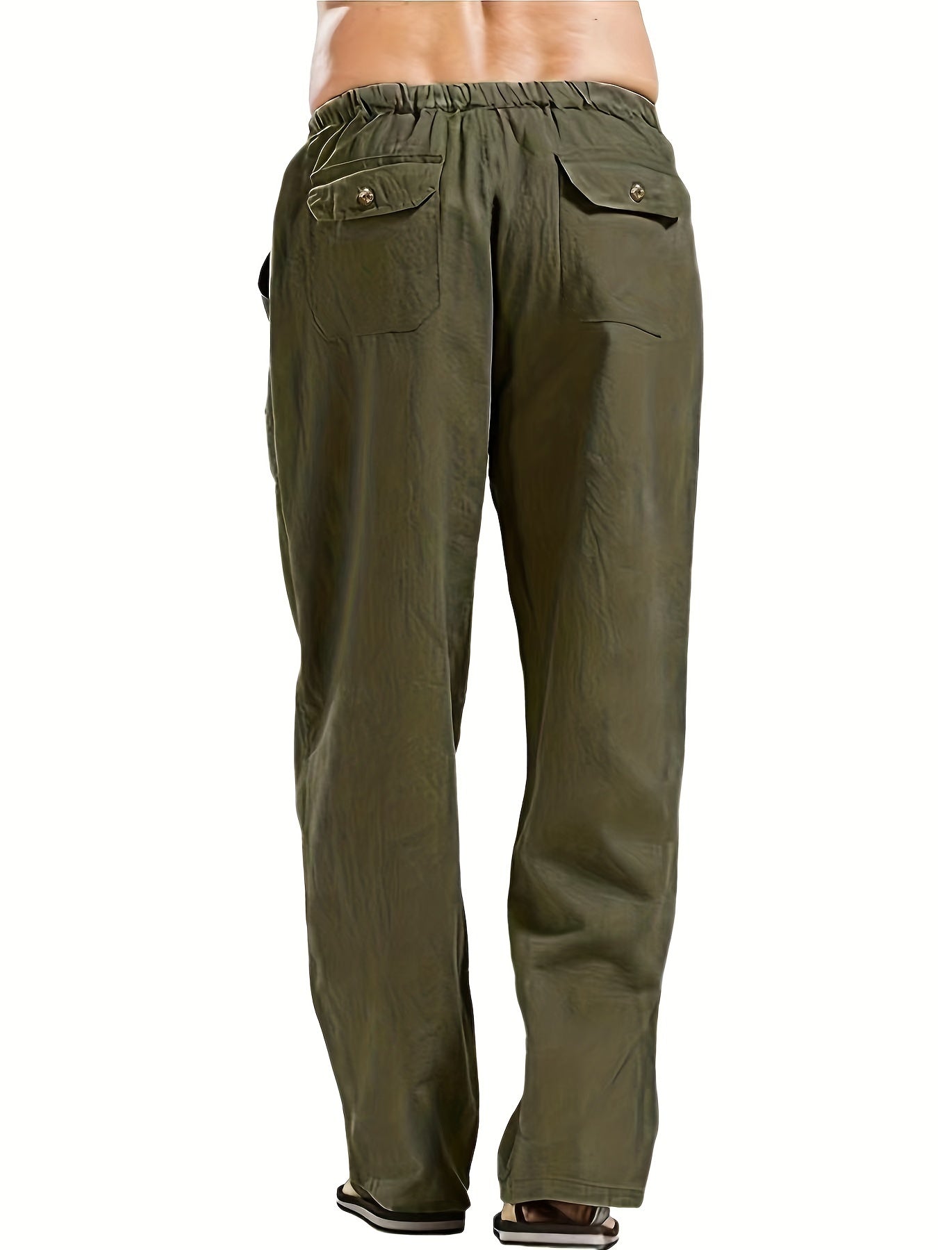 Felix | Men's Loose-Fit Trousers in Cotton-Linen Blend with Elastic Waistband