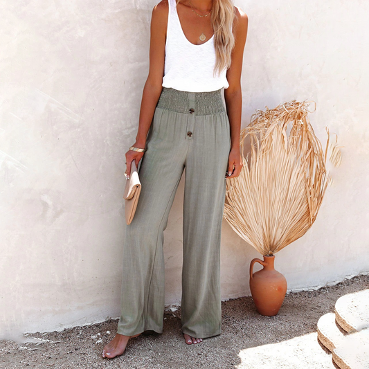 HILLA - Loose-Fit High-Waisted Summer Trousers