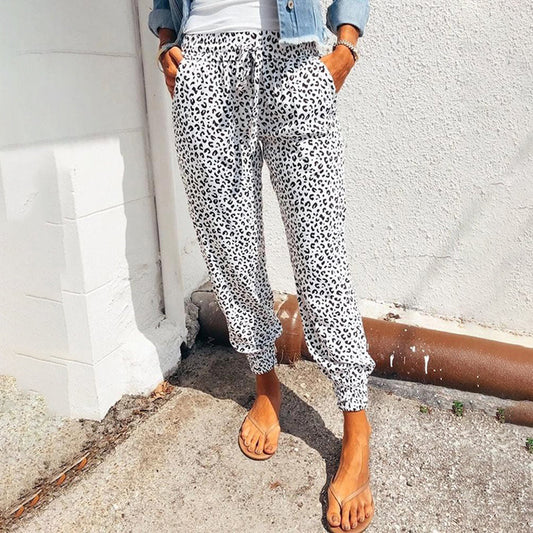 FIONA - Leopard Print Summer Trousers