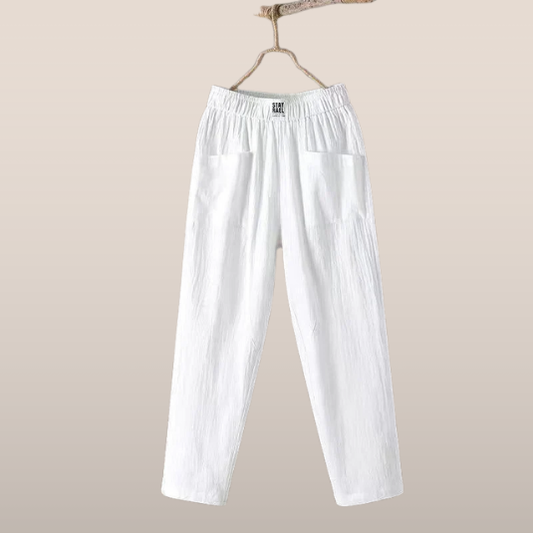 Casual Straight-Fit Trousers with Elastic Waistband