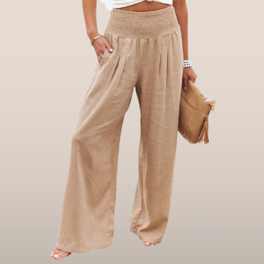 Elin – Linen Wide Leg Trousers