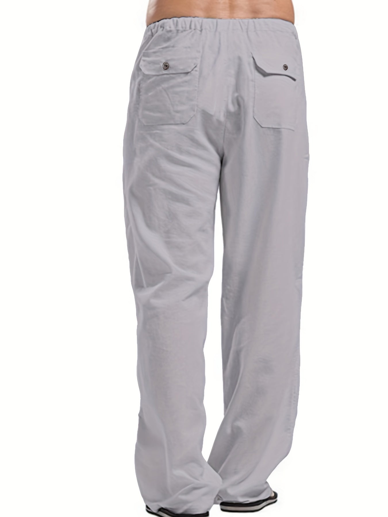 Felix | Men's Loose-Fit Trousers in Cotton-Linen Blend with Elastic Waistband